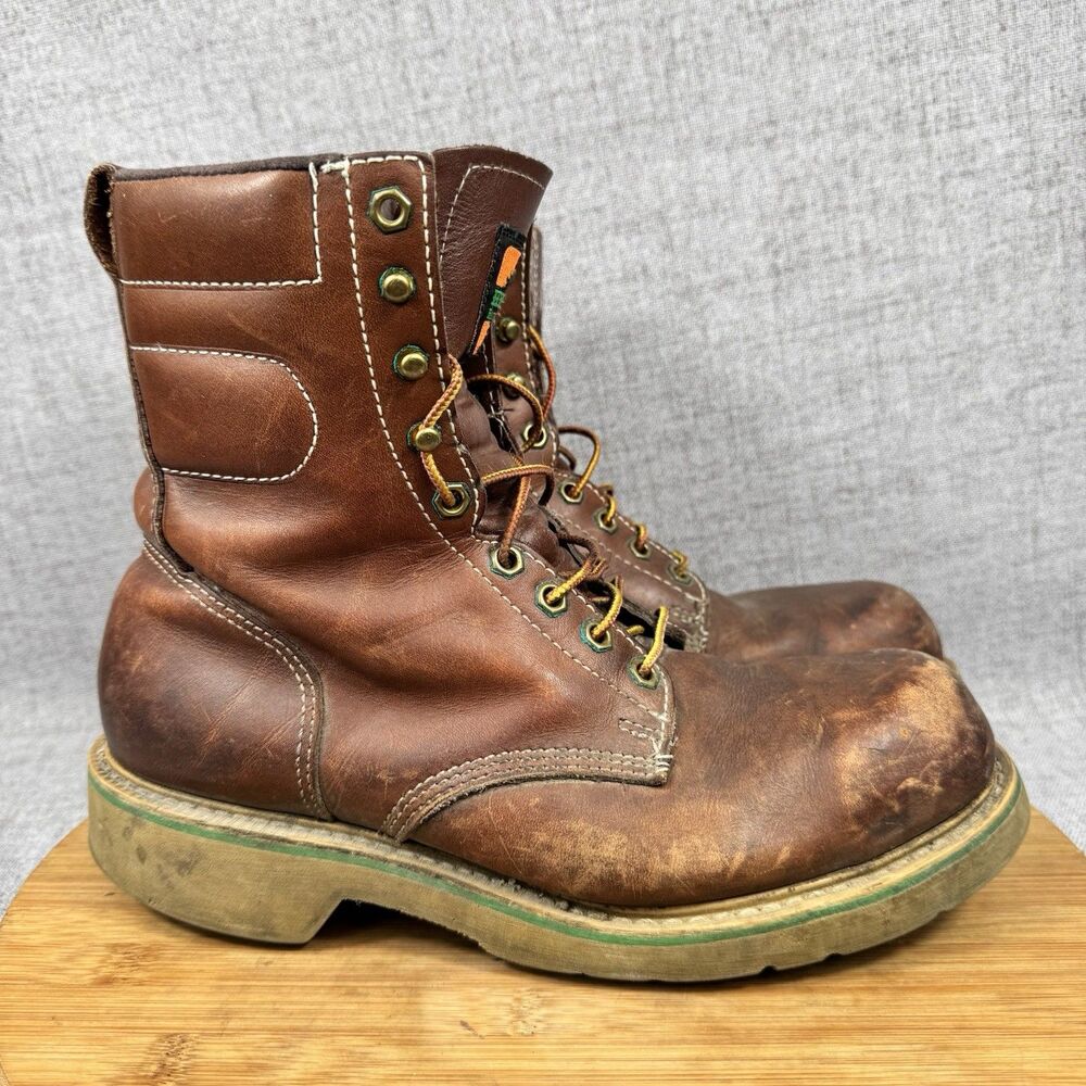 Hytest Boots Men's Size 8.5 Leather Work Metatarsal Guard Vintage